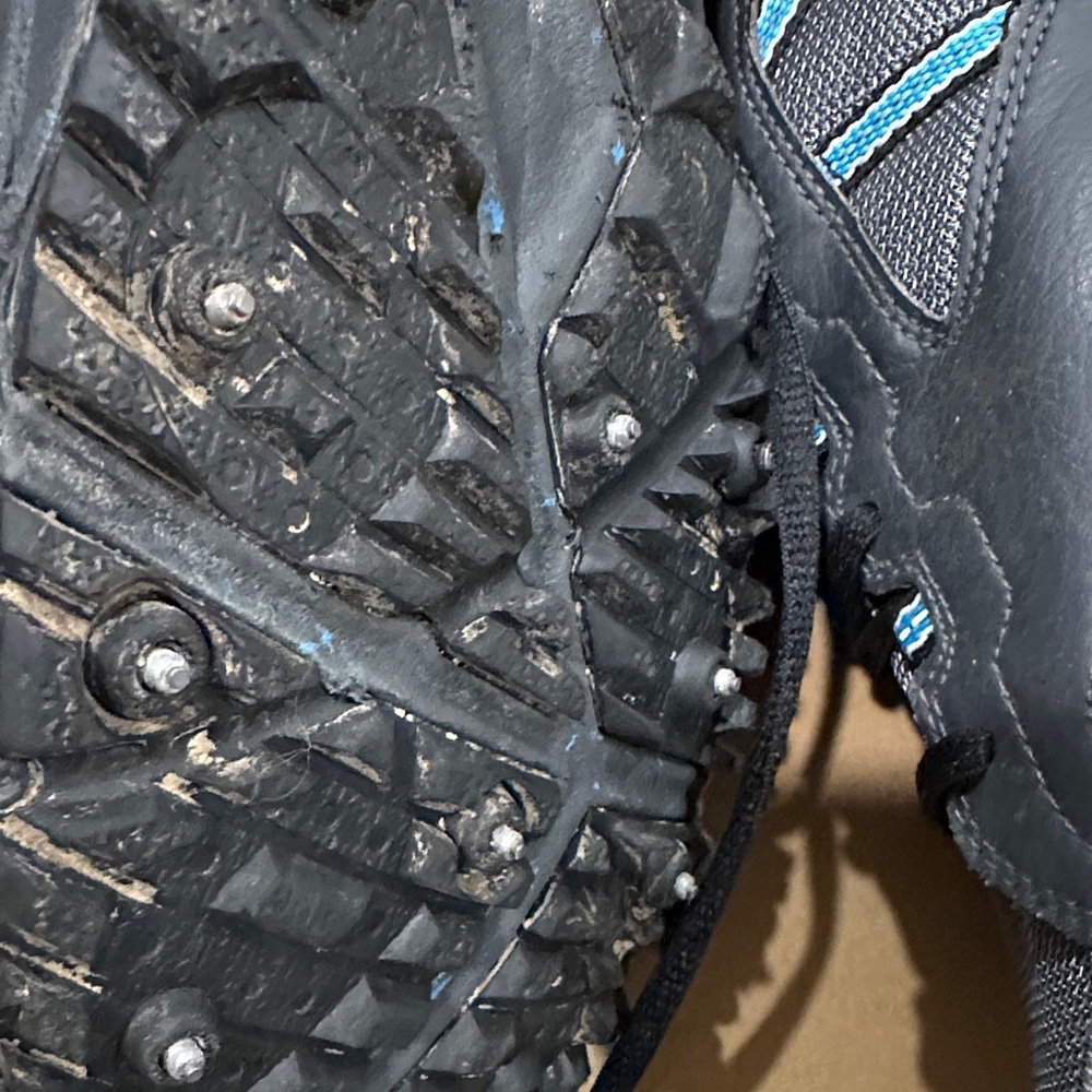 Icebug Men's Gray and Blue Studded Waterproof BUGdri Running Shoes - Picture 9 of 13
